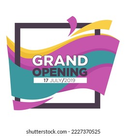 Grand opening isolated icons vector event celebration start or beginning ceremony emblems or logo