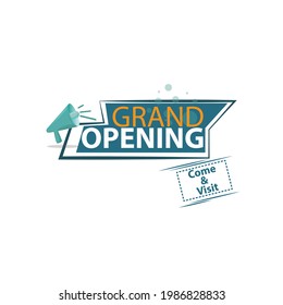 grand opening label design. for store opening ads and marketing. vector eps 8