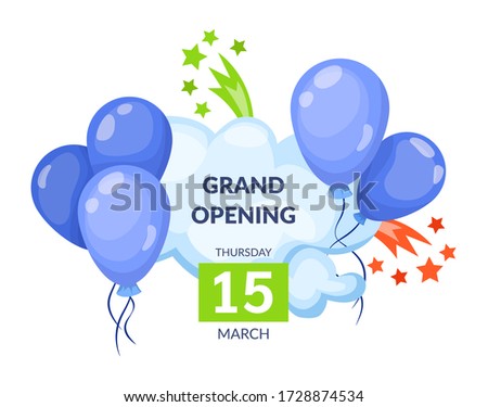 Grand opening label typography graphic design. Grand opening invitation, labels banners template. Layout for sale, advertising, banner, promo poster, promotion announce tag, sticker vector