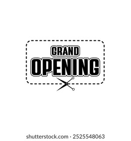 Grand opening lettering vector white background.