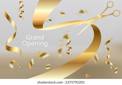 Grand Opening Luxury Invitation Banner Background. Vector Illustration