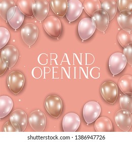 grand opening message and balloons helium