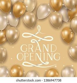 grand opening message and balloons helium