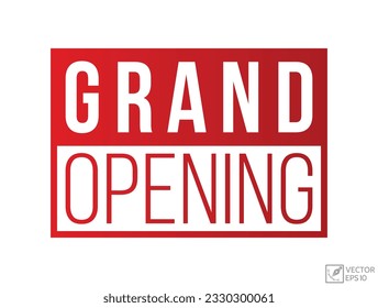 Grand Opening message on ribbon banner. Vector illustration.