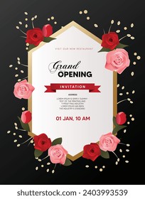 grand opening of new restaurant premium invitation card