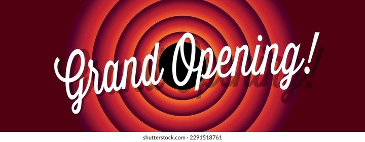 Grand opening on red background