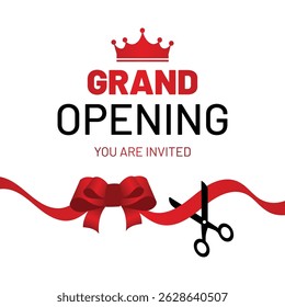 grand opening  poster design red and blak color
