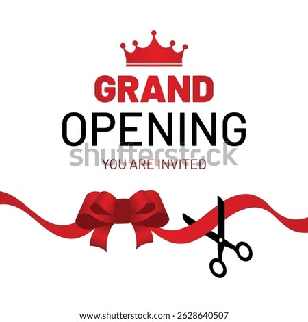 grand opening  poster design red and blak color
