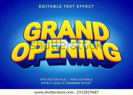 Grand opening promo 3d editable text effect template