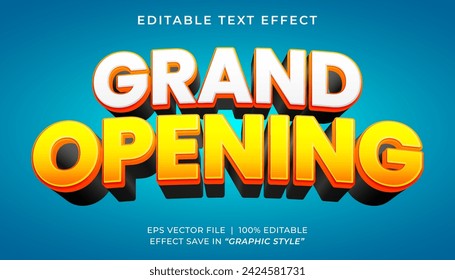 Grand opening promotion 3d editable text effect template