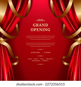 Grand Opening Ceremony Banner With Golden Confetti Royalty Free, opening  ceremony 