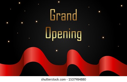 grand opening with red ribbon background