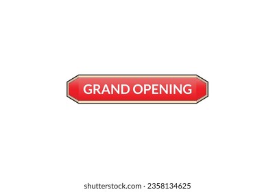 Grand opening red ribbon label banner. Open available now sign or Grand opening tag.