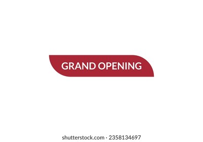Grand opening red ribbon label banner. Open available now sign or Grand opening tag.