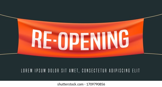 Grand Opening Or Re-opening Vector Illustration, Background For New Store, Etc. Template Banner, Design Element For Opening Or Reopening Event