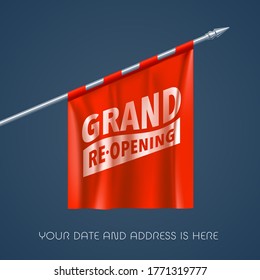 Grand opening or re-opening vector illustration, background for new store. Template design element for opening or re opening event can be used as banner