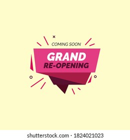 Grand opening or re-opening vector illustration, banner, background