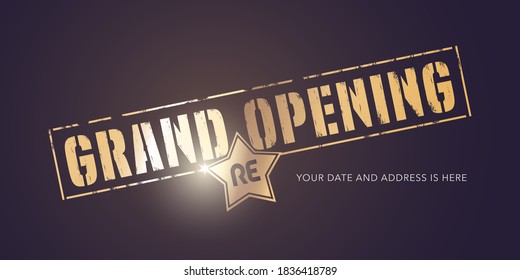 Grand opening or re-opening vector illustration, background for new store. Template design element for opening or re opening event can be used as banner