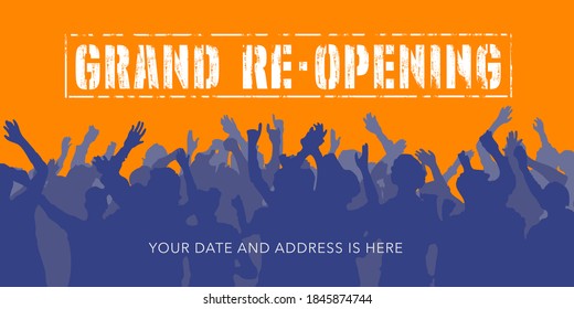Grand opening or re-opening vector illustration, background for new store. Template design element for opening or re opening event can be used as banner