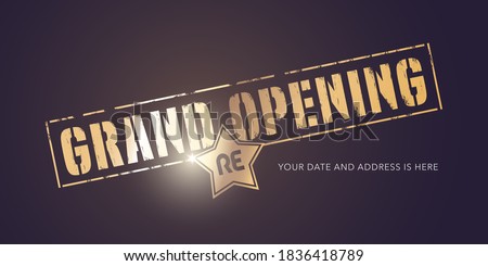 Grand opening or re-opening vector illustration, background for new store. Template design element for opening or re opening event can be used as banner