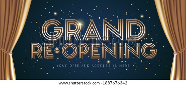 Grand opening and re-opening vector\
illustration, background for new store. Template poster, banner for\
opening or reopening\
ceremony