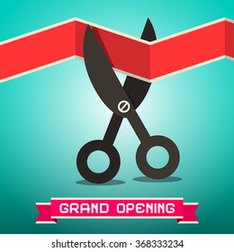 Grand Opening Retro Vector Illustration