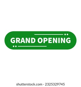 Grand Opening In Rounded Rectangle Shape And Green Color For Announcement
