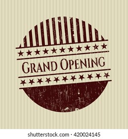 Grand Opening rubber stamp with grunge texture