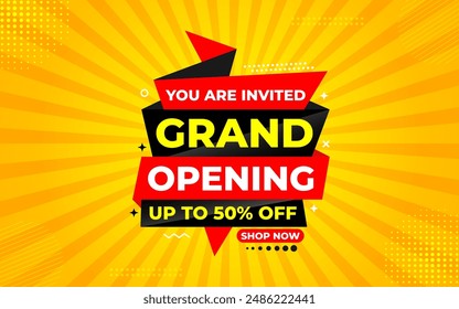 Grand opening sale banner. Grand opening sale banner template for social media, website, business, marketing, and advertising. Grand opening abstract vector design Illustration.