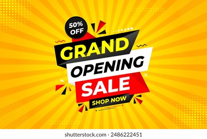 Grand opening sale banner. Grand opening sale banner template for social media, website, business, marketing, and advertising. Grand opening abstract vector design Illustration.