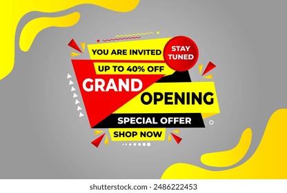 Grand opening sale banner. Grand opening sale banner template for social media, website, business, marketing, and advertising. Grand opening abstract vector design Illustration.