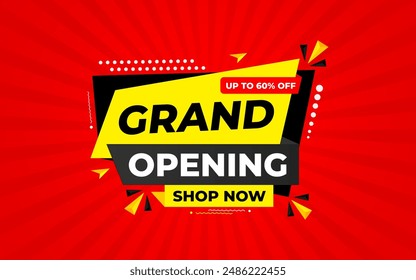 Grand opening sale banner. Grand opening sale banner template for social media, website, business, marketing, and advertising. Grand opening abstract vector design Illustration.