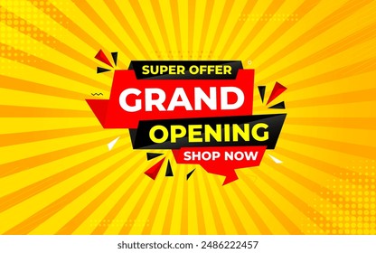 Grand opening sale banner. Grand opening sale banner template for social media, website, business, marketing, and advertising. Grand opening abstract vector design Illustration.