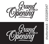 Grand opening sale poster sale banner design template with text effect. Vector illustration isolated on white and black  background. EPS 10