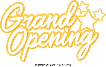 Grand Opening Sign, Grand Opening Business, New Business Owner, Grand Opening Poster, with Stars Vector Illustration Background