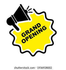 grand opening sign on white background