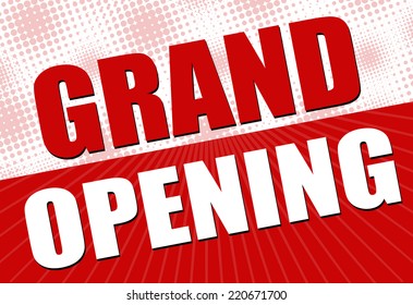 Grand Opening sign, vector illustration