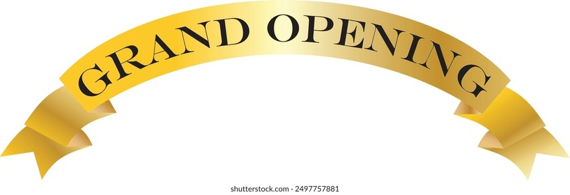 Grand Opening  signage with ribbon template ready to print vector illustration