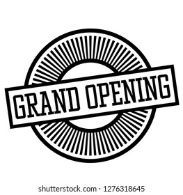 grand opening stamp on white background