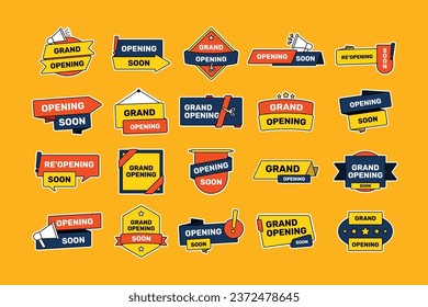 Grand Opening Sticker Label Set