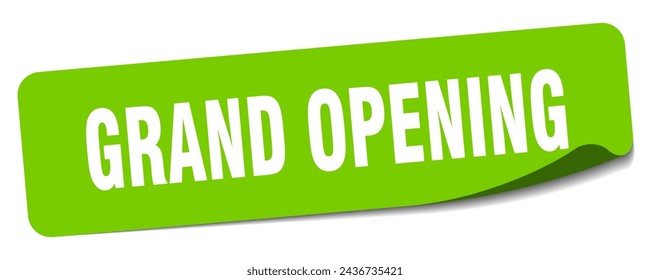 grand opening sticker. grand opening rectangular label isolated on white background