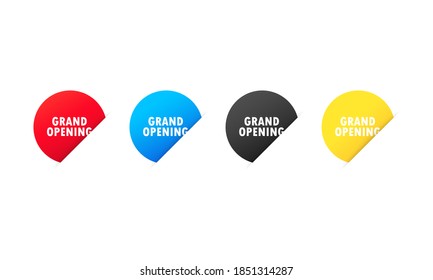 Grand opening sticker. Vector on isolated white background. EPS 10