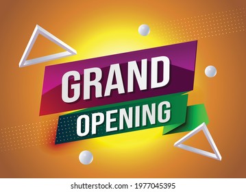 Grand Opening Tag. Banner Design Template For Marketing. Special Offer Promotion Or Retail. Background Banner Modern Graphic Design For Store Shop, Online Store, Website, Landing Page