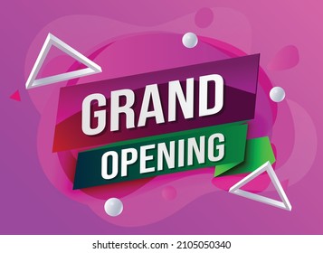 Grand opening tag. Banner pink design template for marketing. Special offer promotion or retail. background banner modern graphic design for store shop, online store, website, landing page