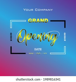 Grand Opening template vector design full colour and Free royalty