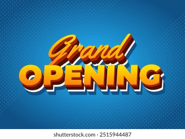 Gran inauguración. Diseño de efecto de texto en colores modernos con estilo 3D