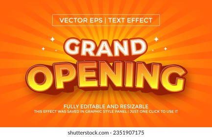 Grand Opening Text Effect or Vector Text Effect and Editable Text Style