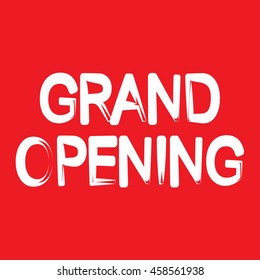 Grand Opening text with red background - vector