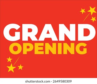 GRAND OPENING Text with Stars 