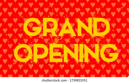 Grand opening text vector vintage 